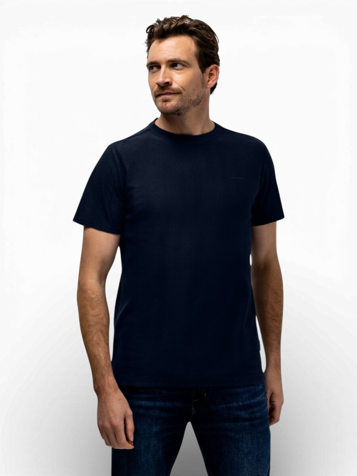 Donkerblauwe trui met fijne structuur State Of Art 