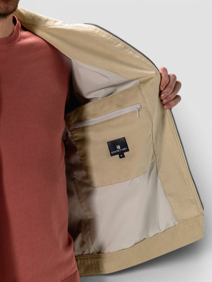Beige jas in suede look State Of Art 