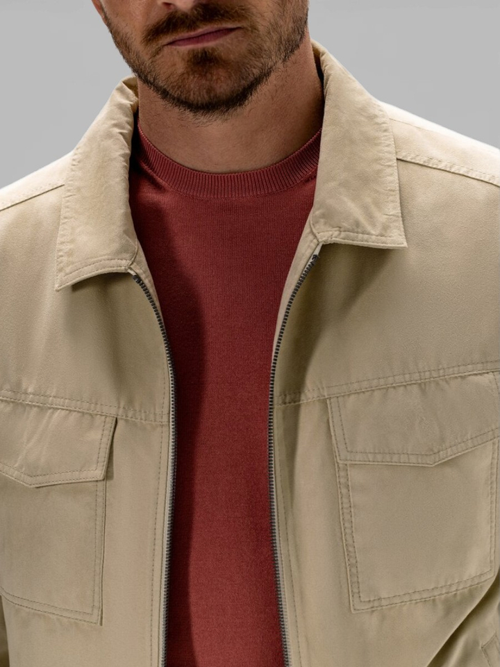 Beige jas in suede look State Of Art 