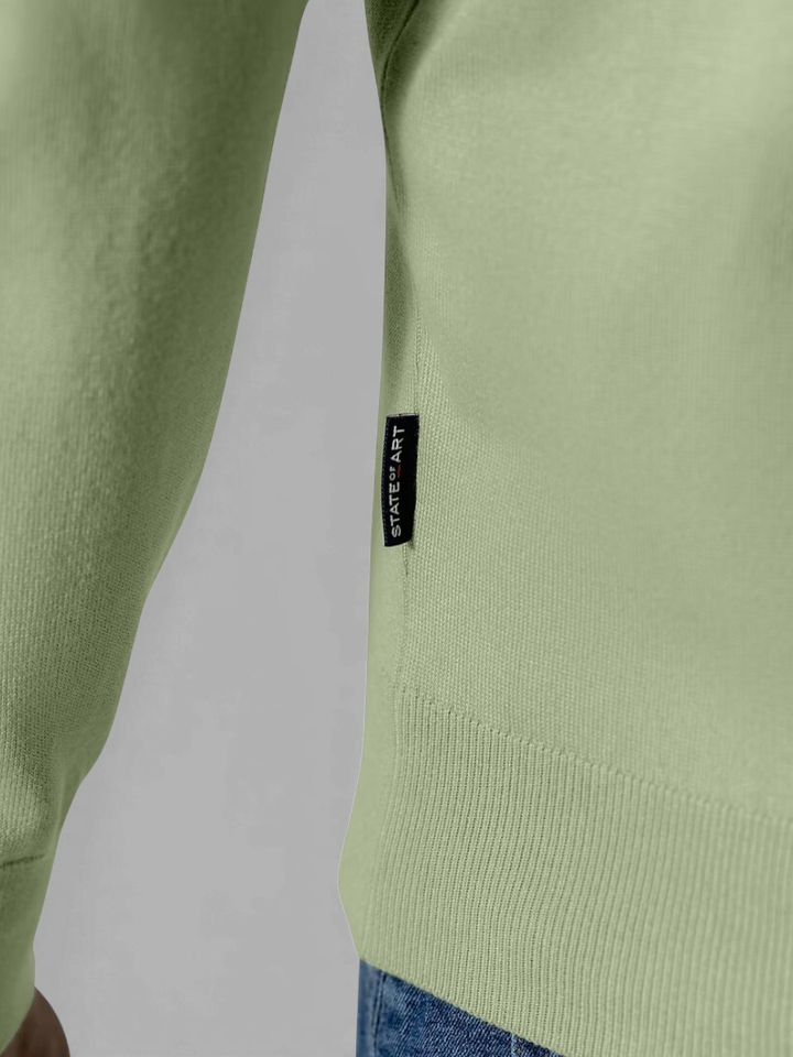 Lichtgroene trui met V-hals State Of Art 