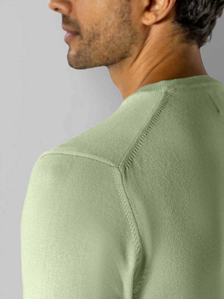 Lichtgroene trui met V-hals State Of Art 