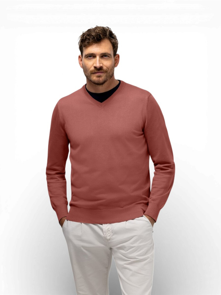 Roze trui met V-hals State of Art