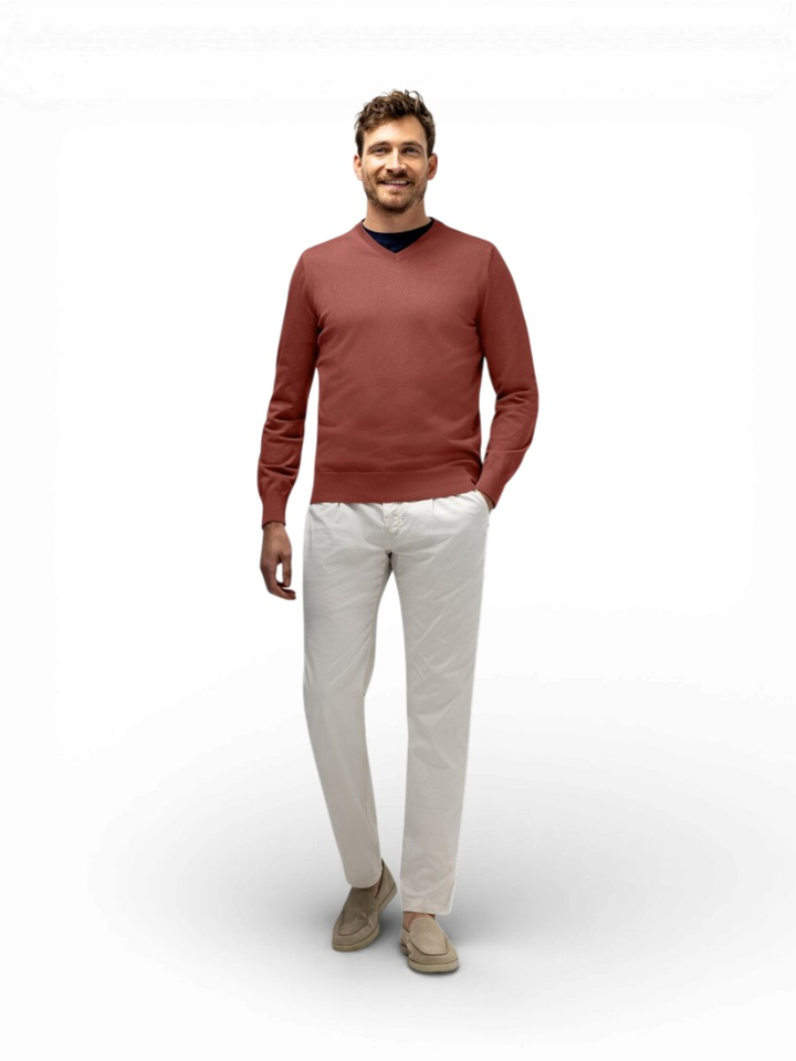 Roze trui met V-hals State of Art