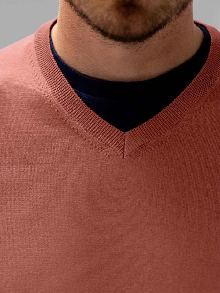 Roze trui met V-hals State of Art