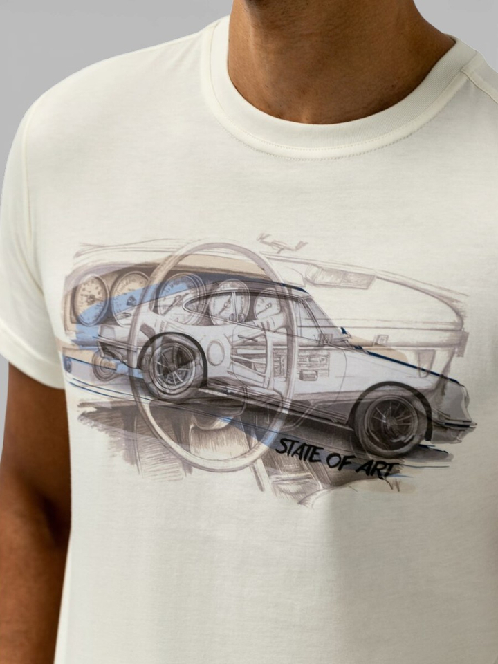Witte katoenen T-shirt met opdruk State Of Art