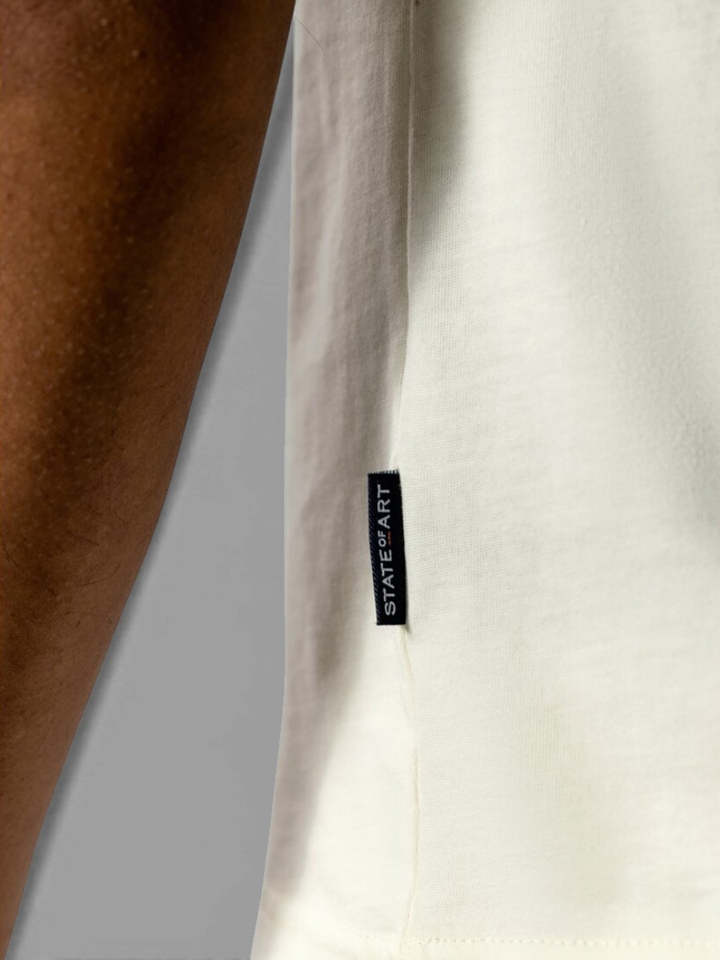 Witte katoenen T-shirt met opdruk State Of Art