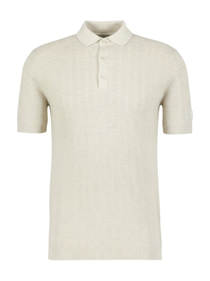 Beige gebreide katoenen polo State Of Art 