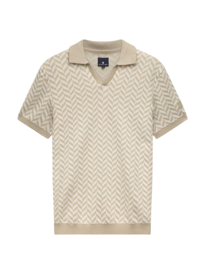 Beige polo met patroon State of Art