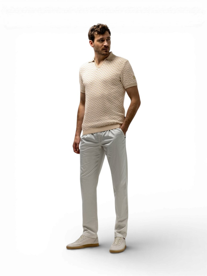 Beige polo met patroon State of Art