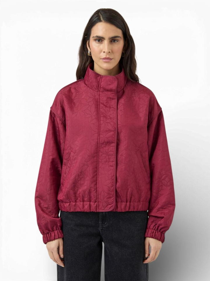 Donker rode bomber met bloemenprint Yasfipa Y.A.S