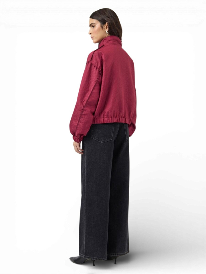 Donker rode bomber met bloemenprint Yasfipa Y.A.S