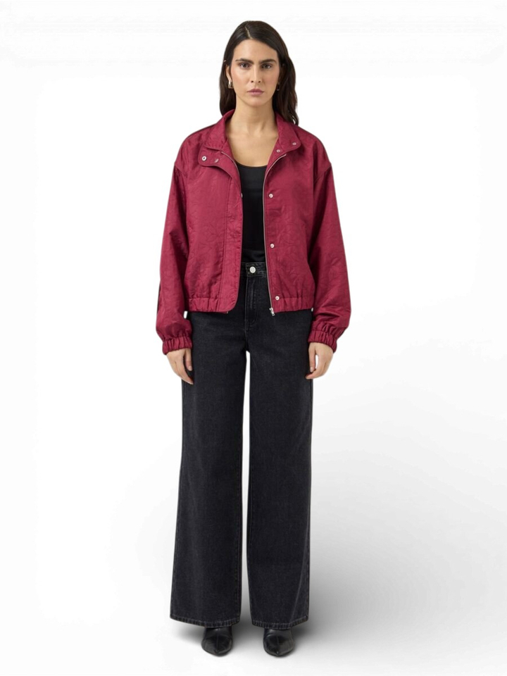 Donker rode bomber met bloemenprint Yasfipa Y.A.S