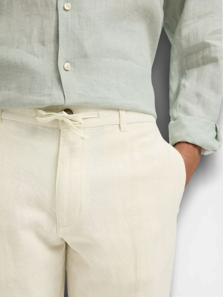Witte linnen broek Selected 