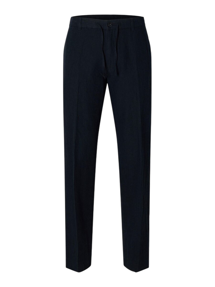 Blauwe linnen broek Selected 
