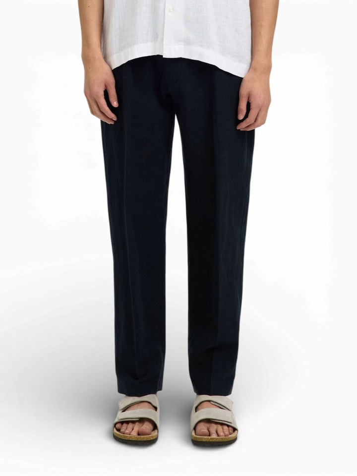 Blauwe linnen broek Selected 