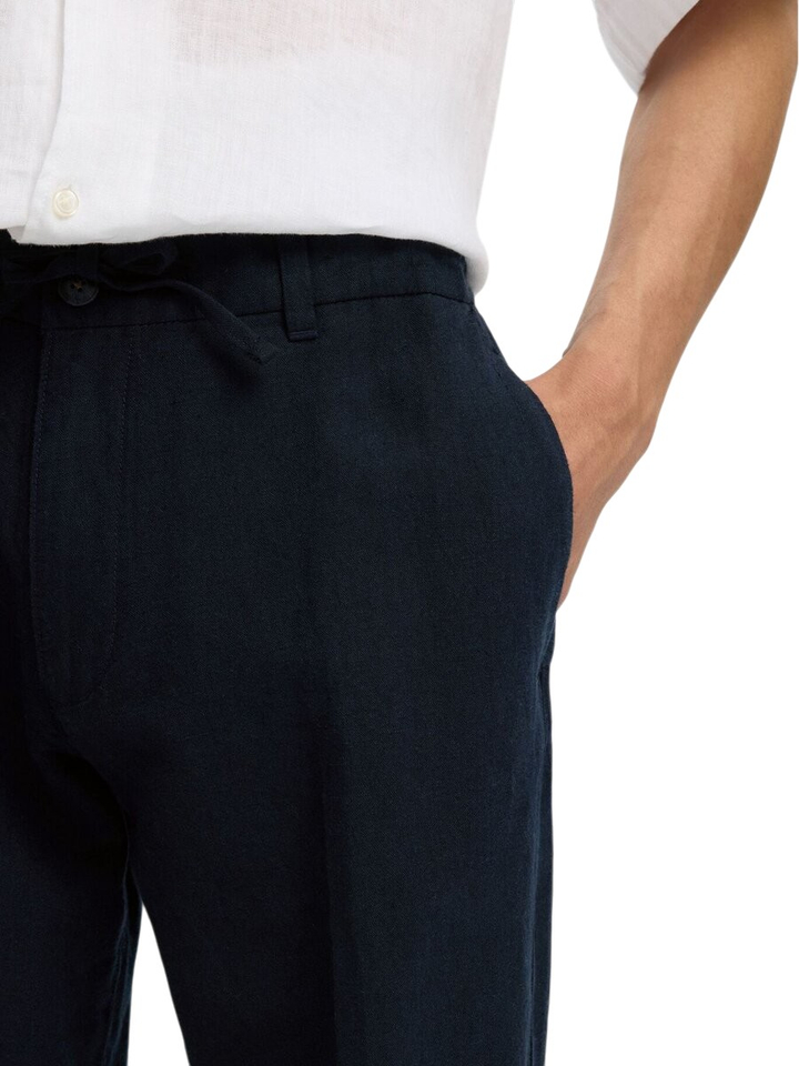 Blauwe linnen broek Selected 