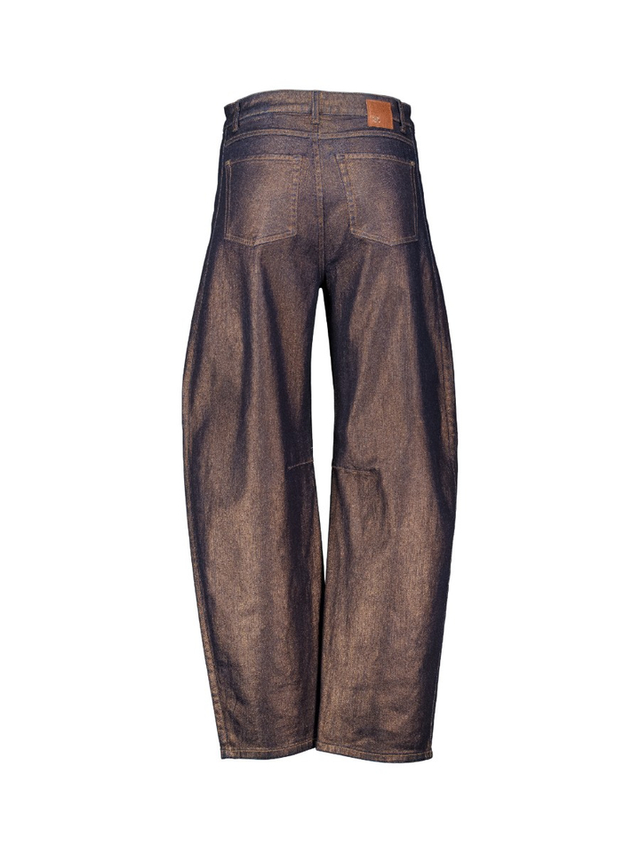 Bronskleurige barrelfit jeans Tira Raffaello Rossi