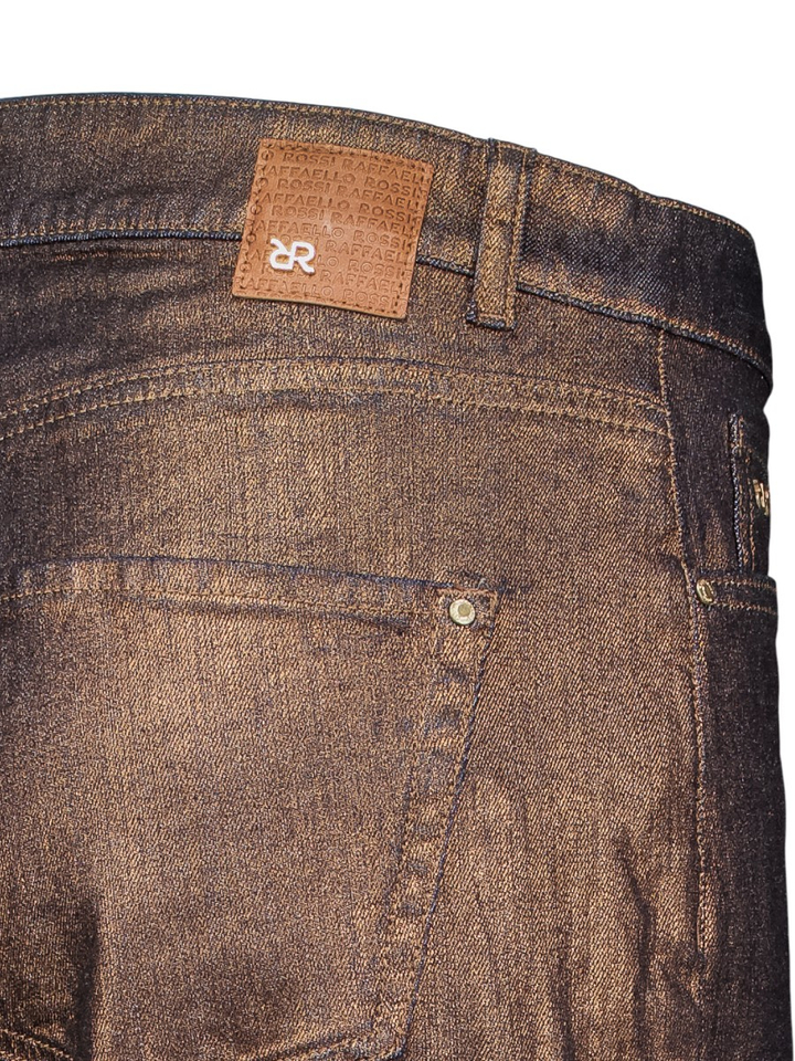 Bruine metallic broek Sventy Raffaello Rossi