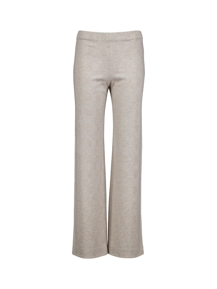 Beige zachte broek met stretch in ruit motief Elaine long Raffaello Rossi