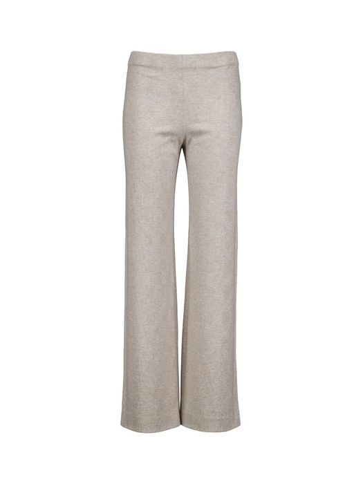 Beige zachte broek met stretch in ruit motief Elaine long Raffaello Rossi