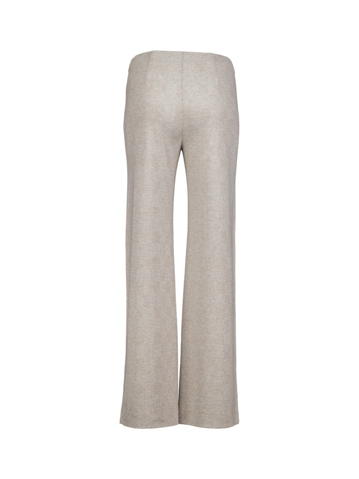 Beige zachte broek met stretch in ruit motief Elaine long Raffaello Rossi