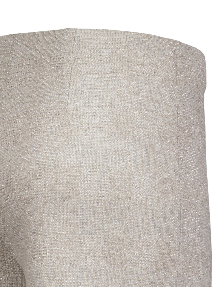 Beige zachte broek met stretch in ruit motief Elaine long Raffaello Rossi
