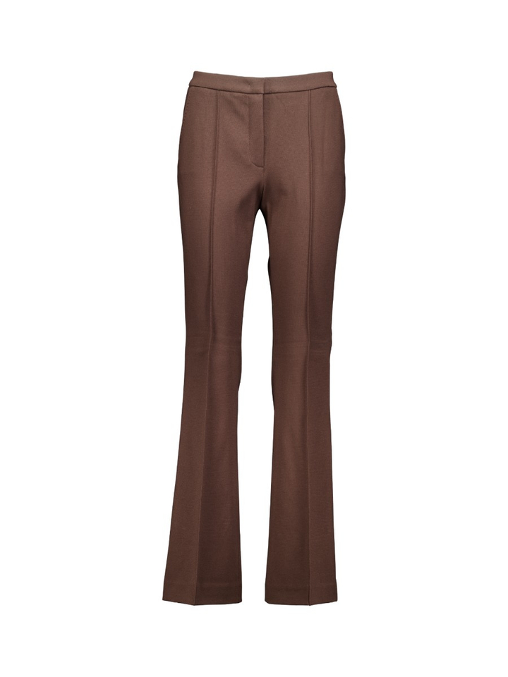 Donkerbruine broek in stretch flared fit Doro Flared Raffaello Rossi 