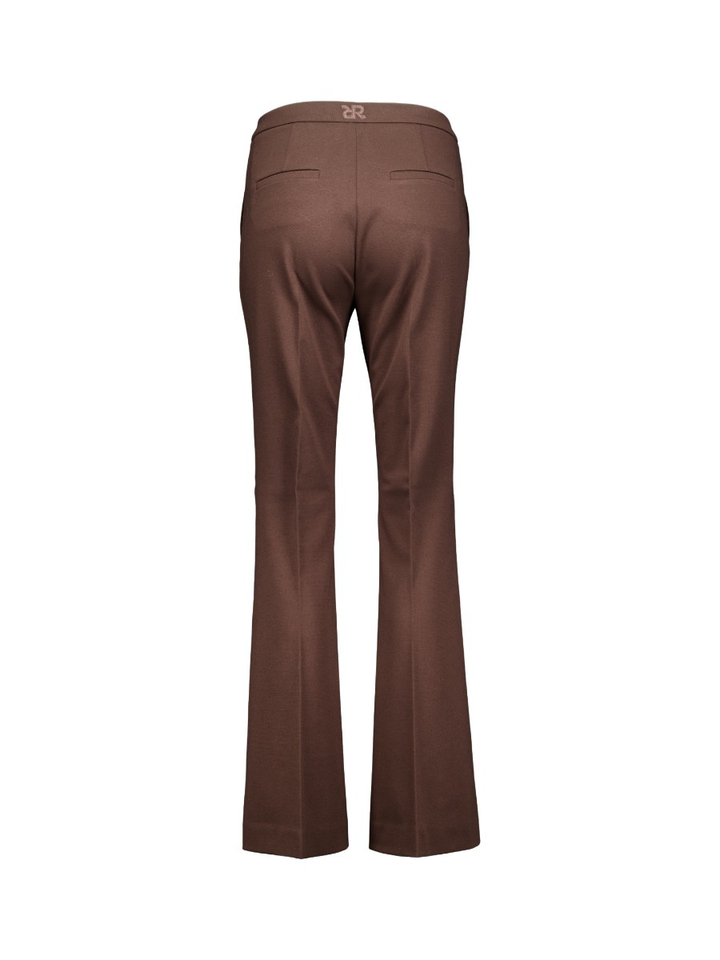 Donkerbruine broek in stretch flared fit Doro Flared Raffaello Rossi 