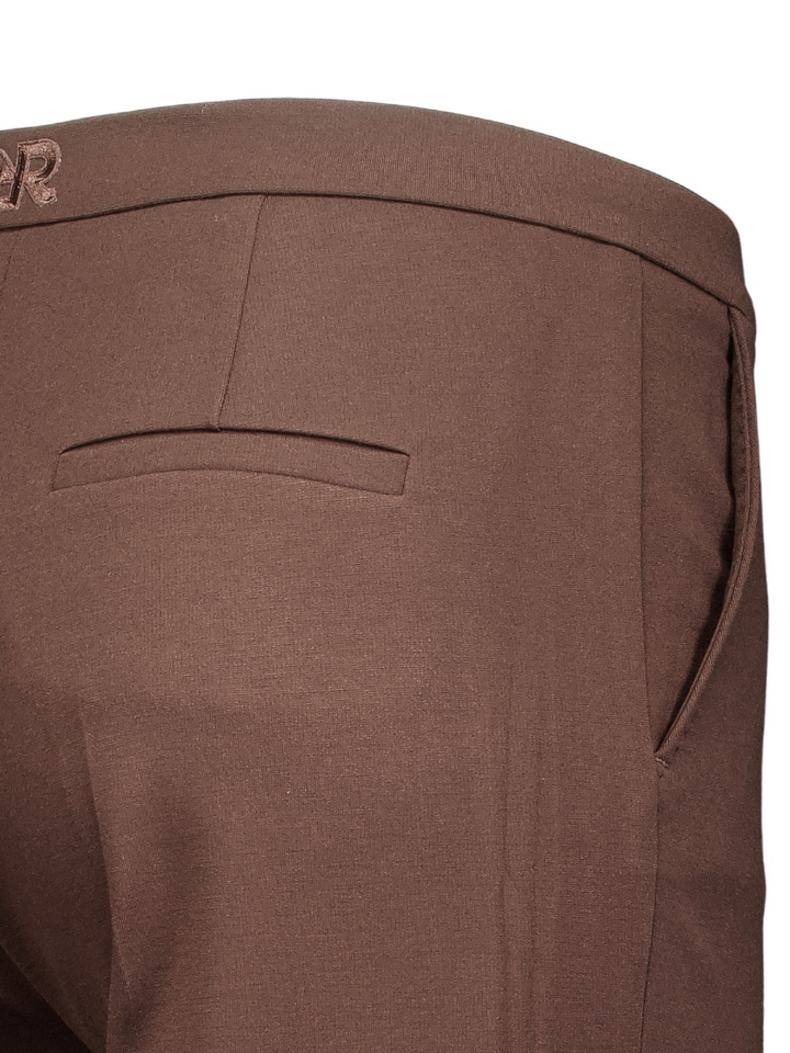 Donkerbruine broek in stretch flared fit Doro Flared Raffaello Rossi 