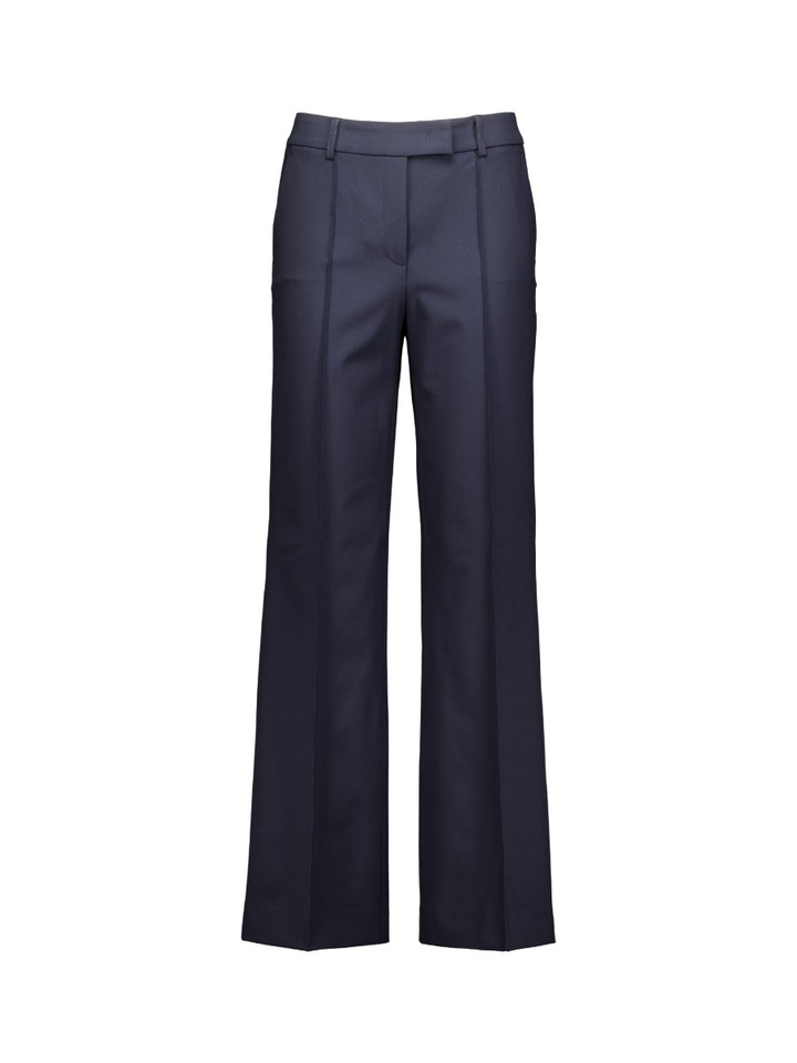 Donkerblauwe geklede broek met plooi Yvi Raffaello Rossi