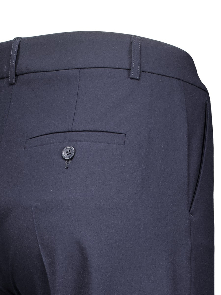 Donkerblauwe geklede broek met plooi Yvi Raffaello Rossi