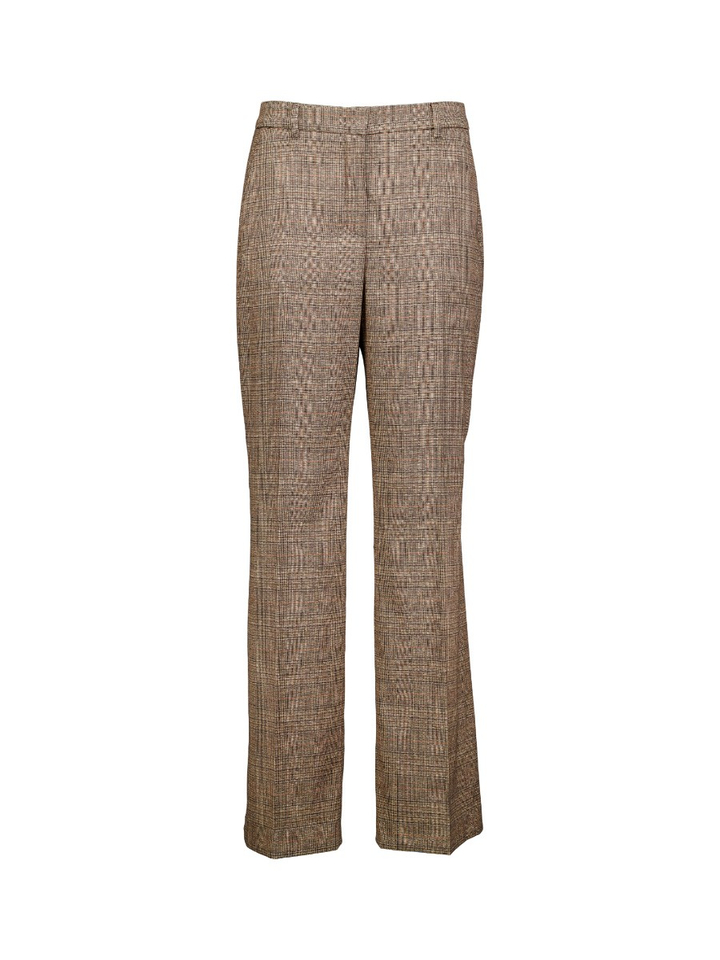 Bruine wijde geruite broek Milara Raffaello Rossi