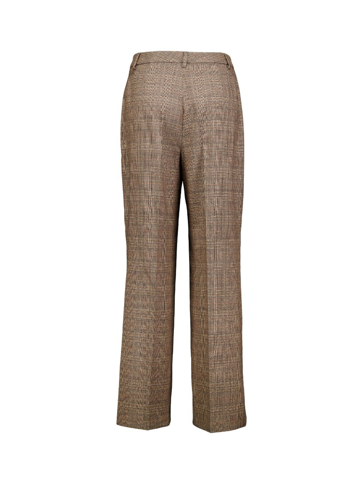 Bruine wijde geruite broek Milara Raffaello Rossi