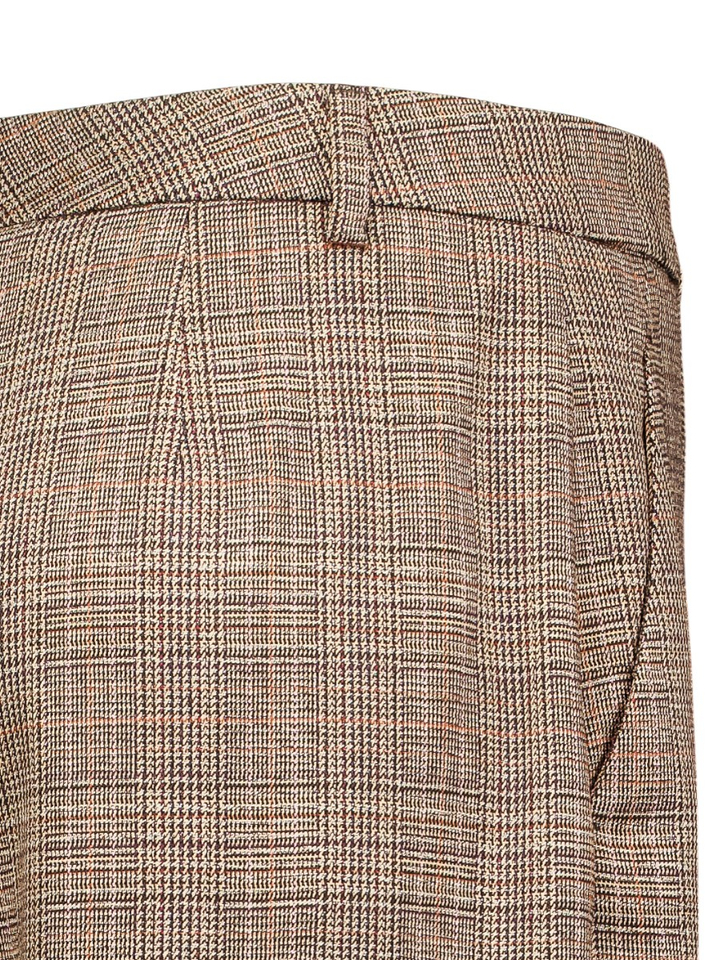 Bruine wijde geruite broek Milara Raffaello Rossi
