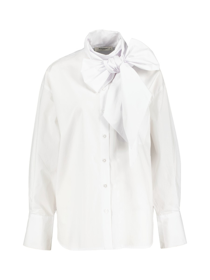 Witte blouse met strik aan de hals LIANNE Beaumont