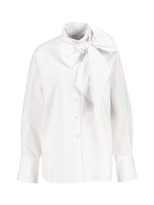 Witte blouse met strik aan de hals LIANNE Beaumont