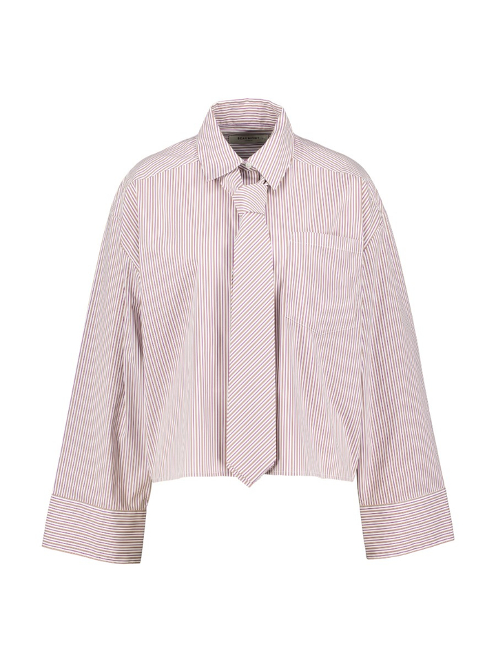 Gestreepte blouse met das en brede manchetten JESSICA Beaumont