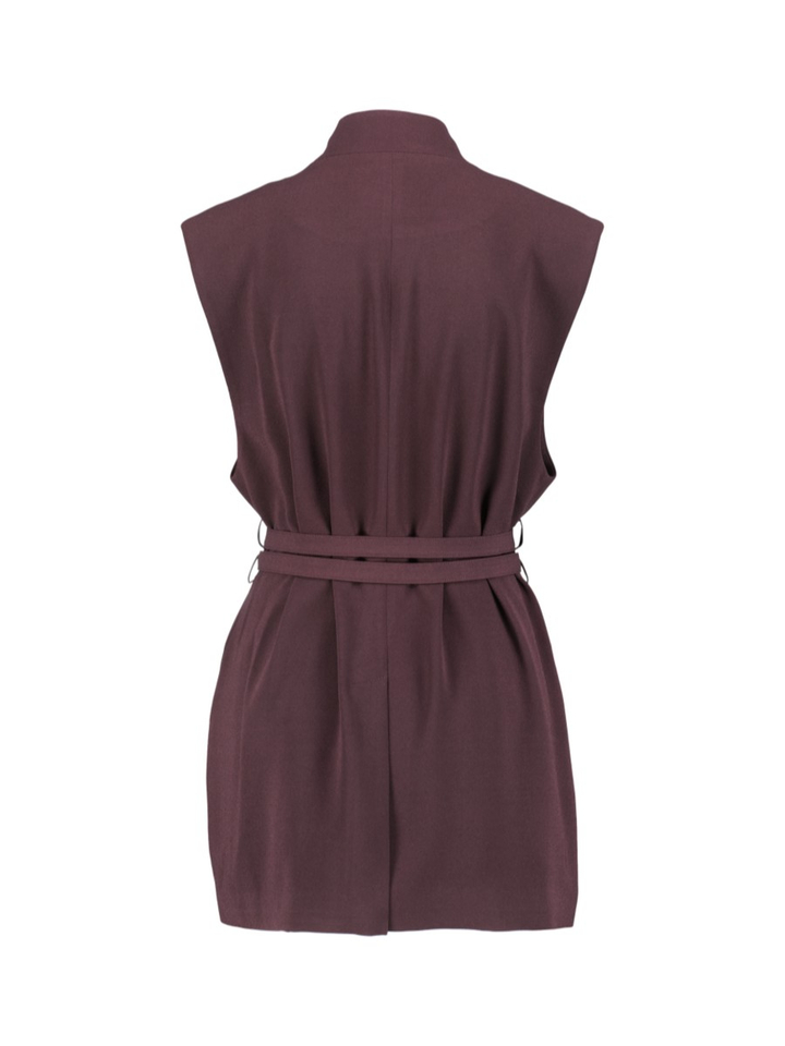 Bordeaux gilet met dubbele riem FRAN Beaumont