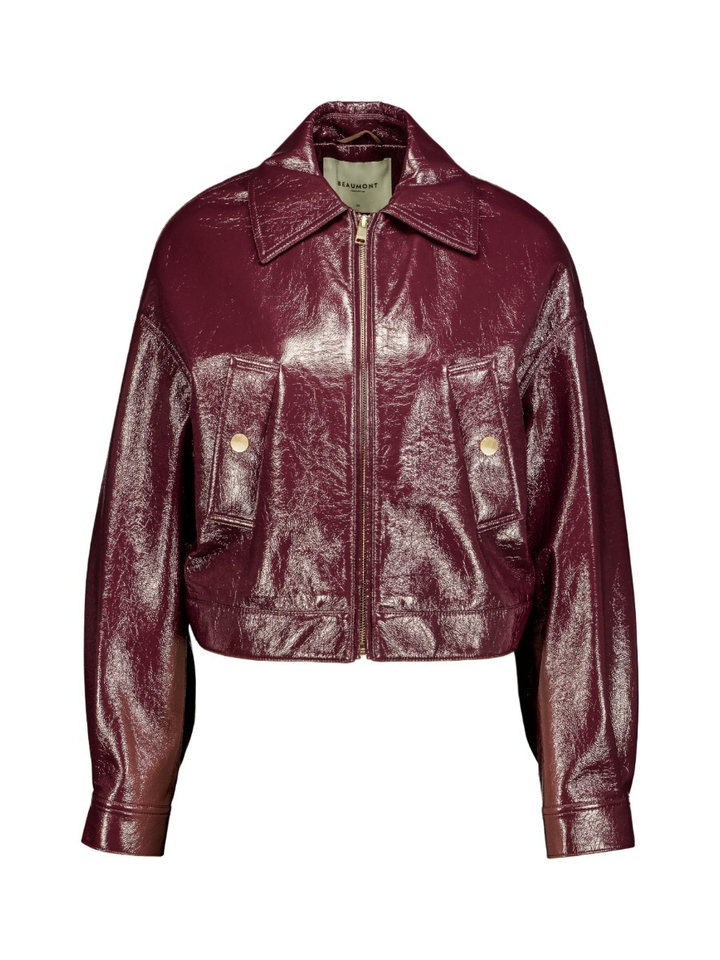 Bordeaux jas in glanzende faux leather Beaumont