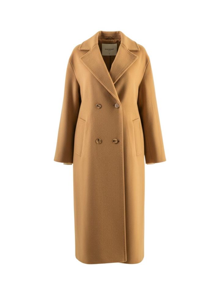 Camel kleurige wollen mantel Mariah Beaumont 
