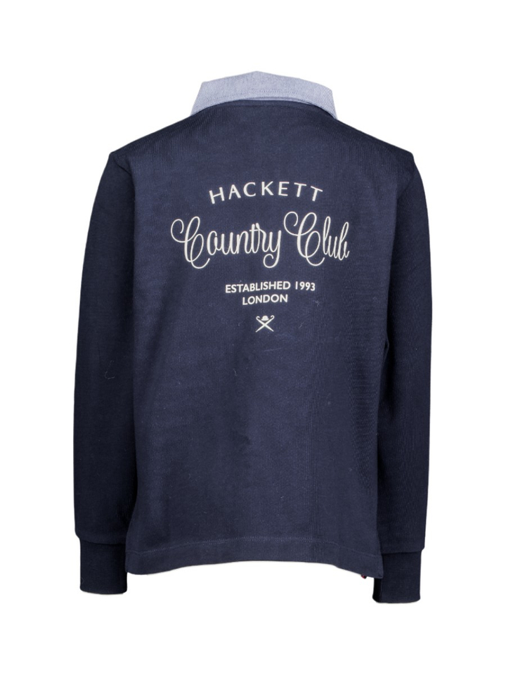 Old navy blauwe polo met lange mouwen Hackett