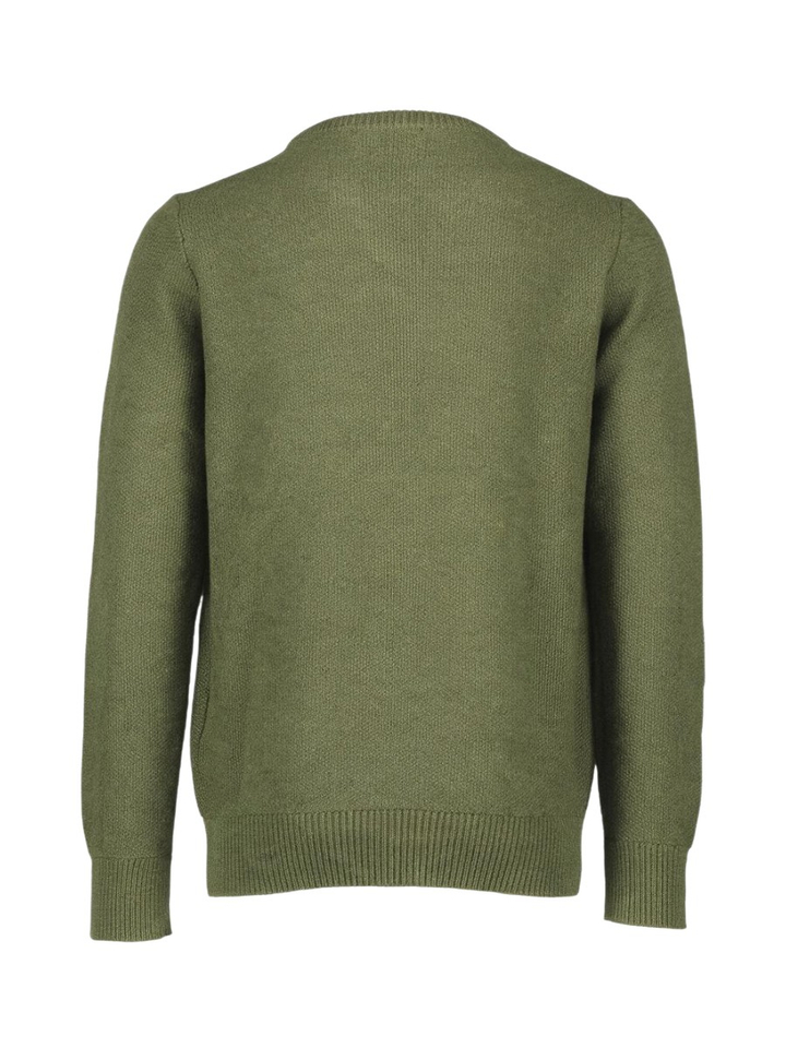 Donkergroene katoen pull met ronde hals Hackett