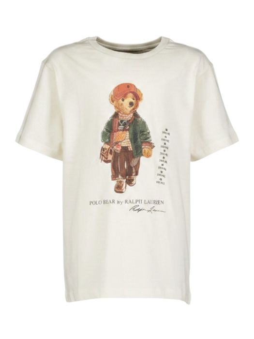 Witte katoenen T-shirt met beer Ralph Lauren