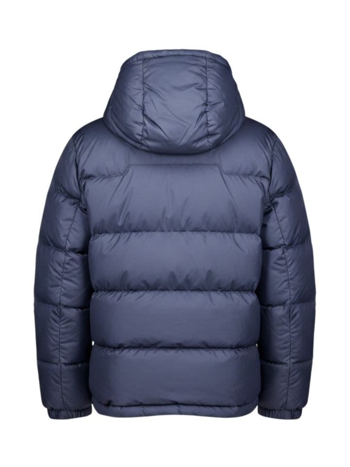 Blauwe puffer jacket met rits en kap Ralph Lauren 