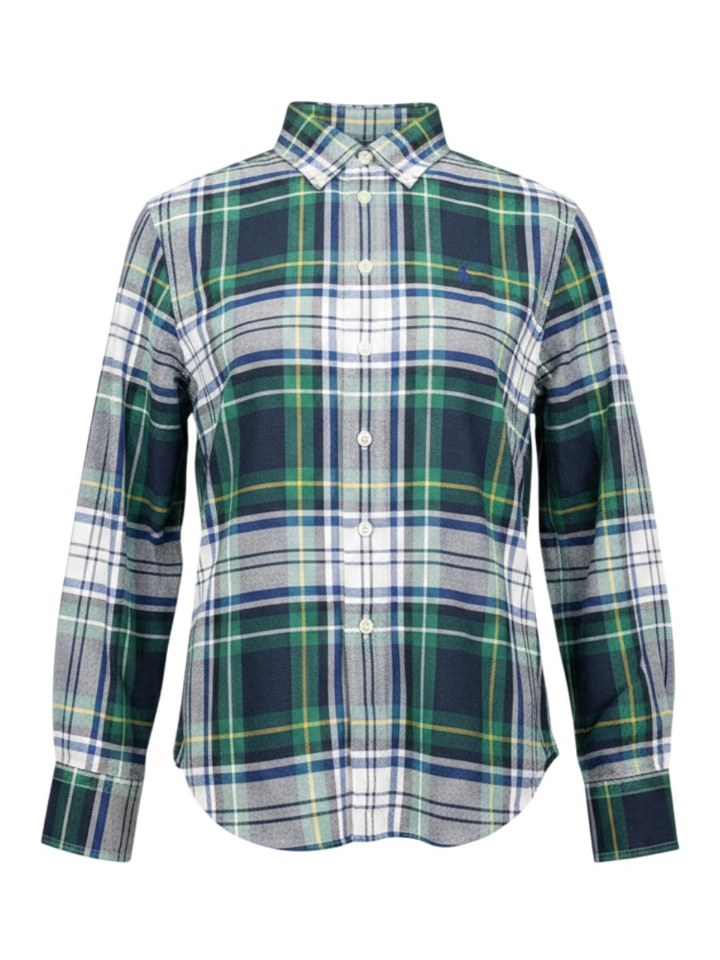 White green multi katoenen hemd met ruiten en lange mouwen Ralph Lauren 