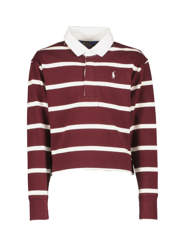  Bordeaux polo met witte streep Ralph Lauren