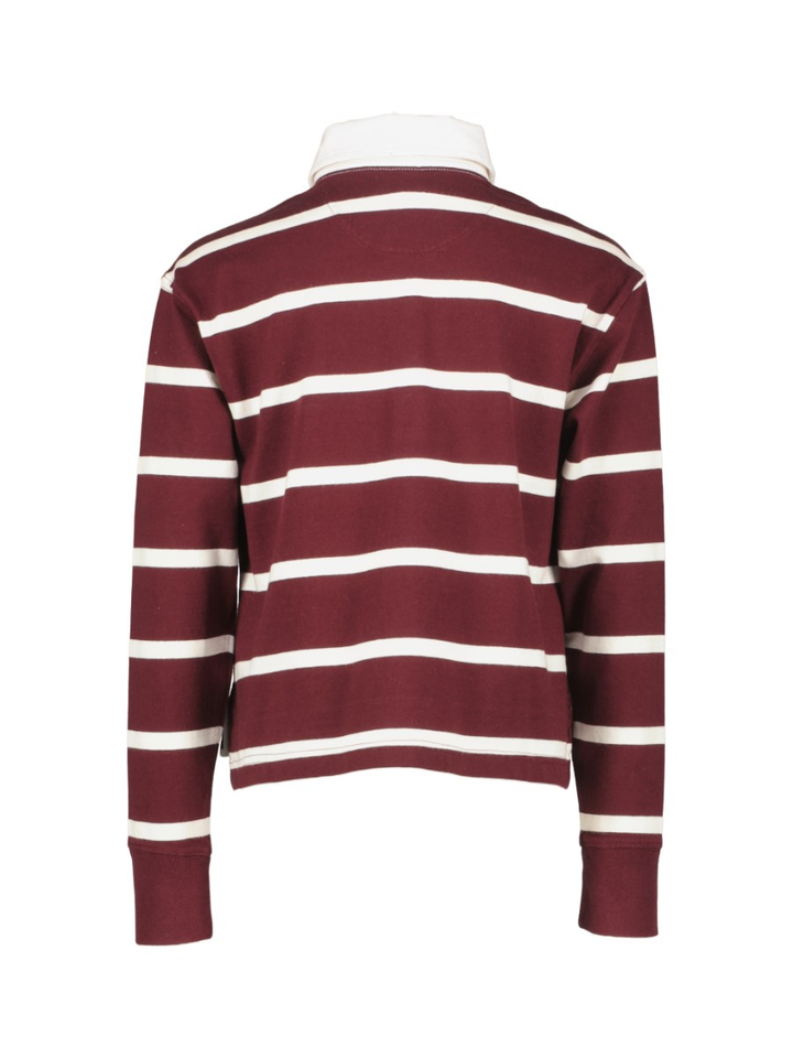  Bordeaux polo met witte streep Ralph Lauren