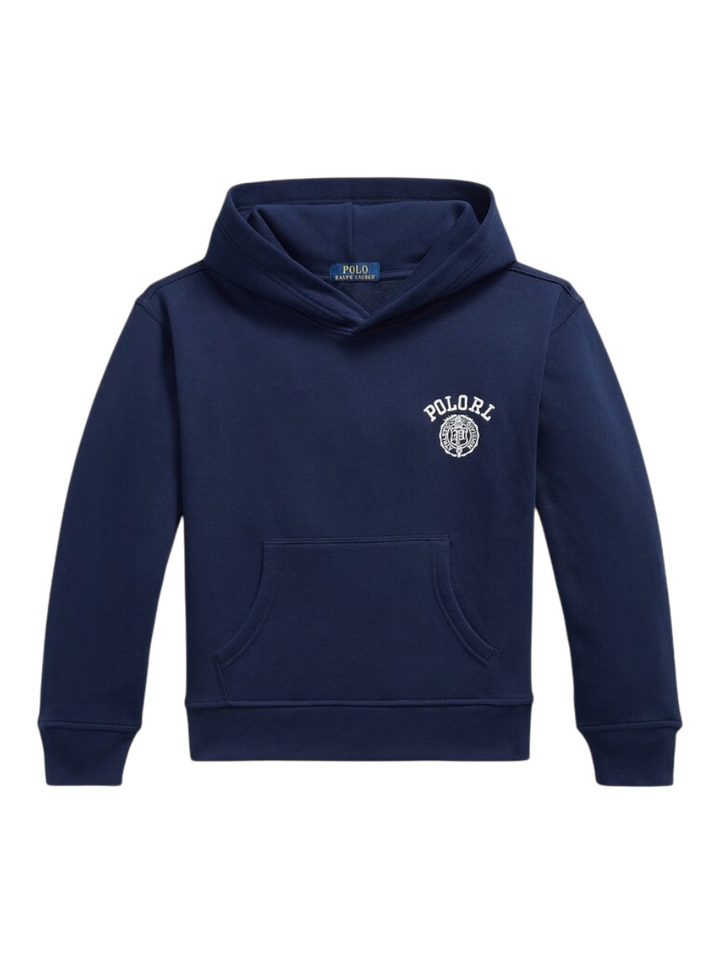 Donkerblauwe big fit fleece hoodie met logo Ralph Lauren 