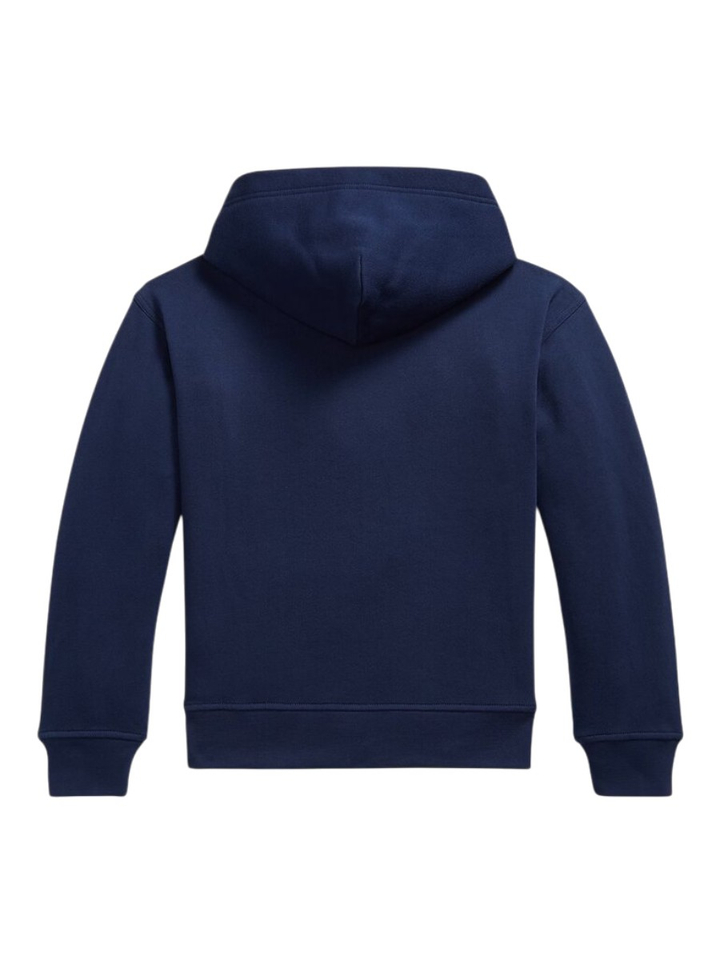 Donkerblauwe big fit fleece hoodie met logo Ralph Lauren 