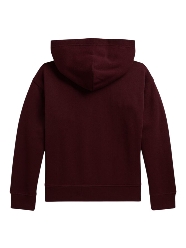Bordeaux big fit fleece hoodie met logo Ralph Lauren